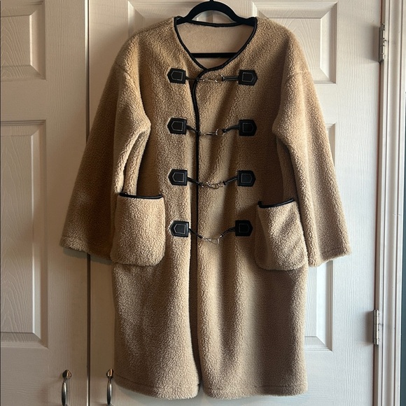 Women's Tan Toggle Coat - Picture 4 of 13